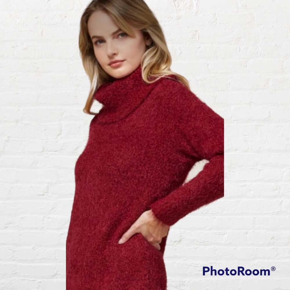 Entro (So Soft) Red Turtleneck Sweater